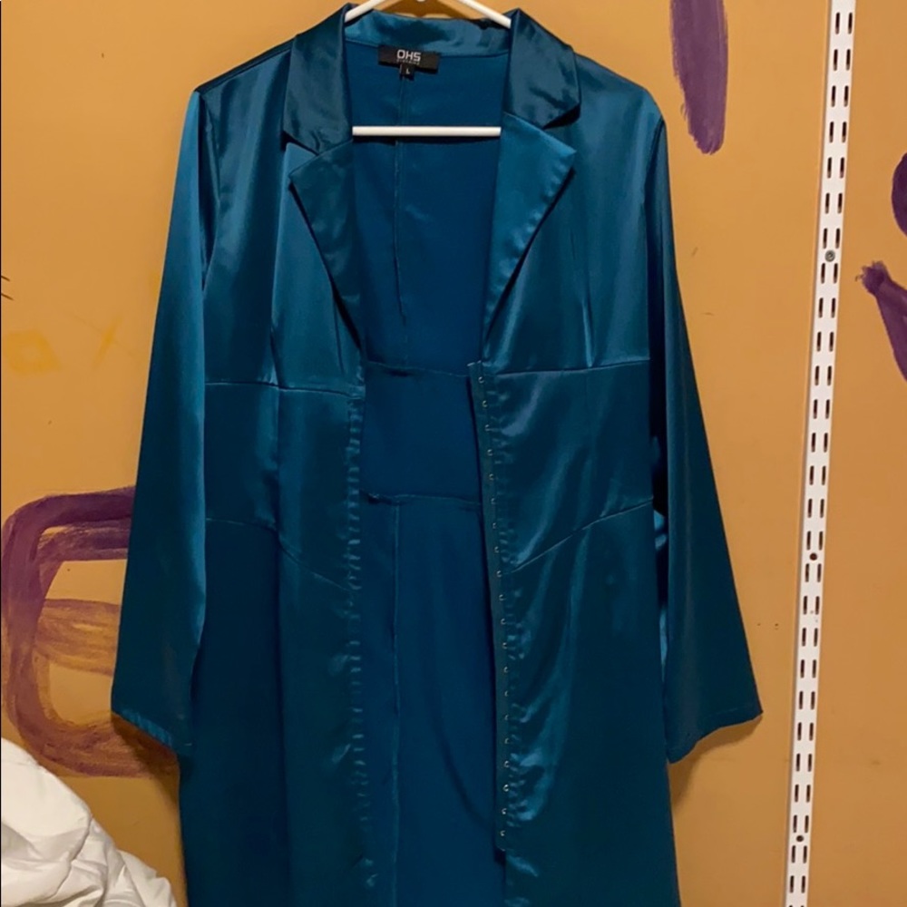 Blue satin coat